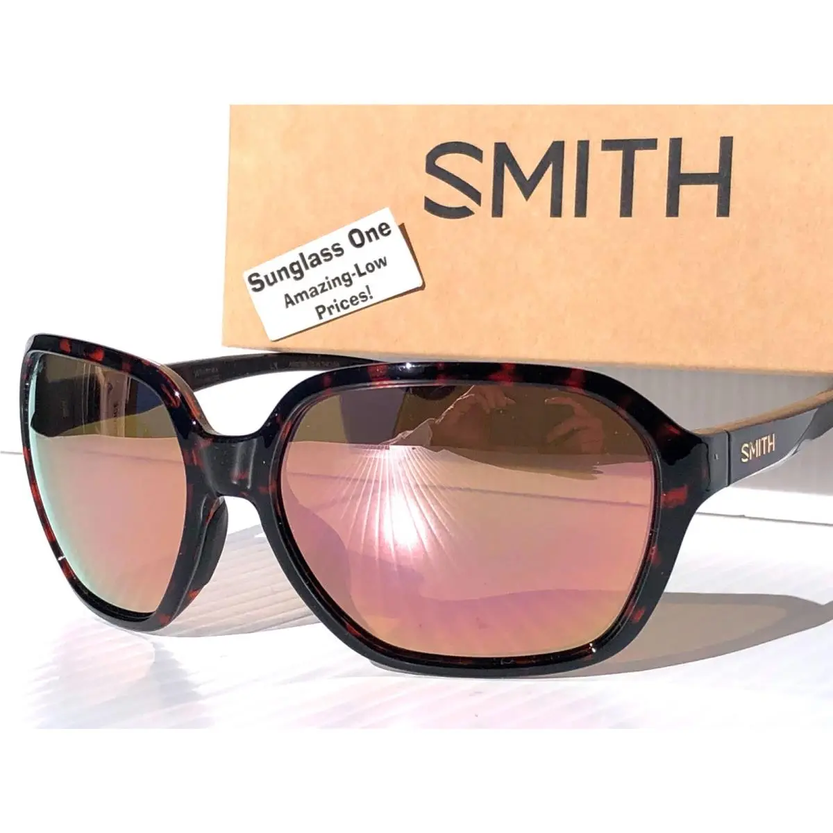 Smith Optics Whitney Tortoise Chromapop Polarized Rose Gold Mirror Sunglass