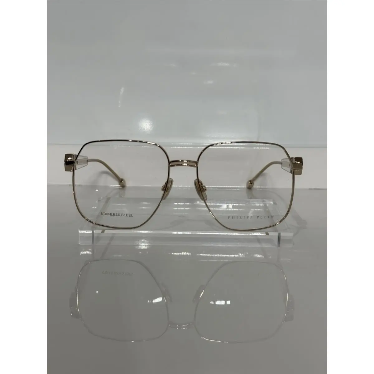 Philipp Plein Queen VPP126S 0F47 Shiny Gold Metal Woman’s Eyeglasses
