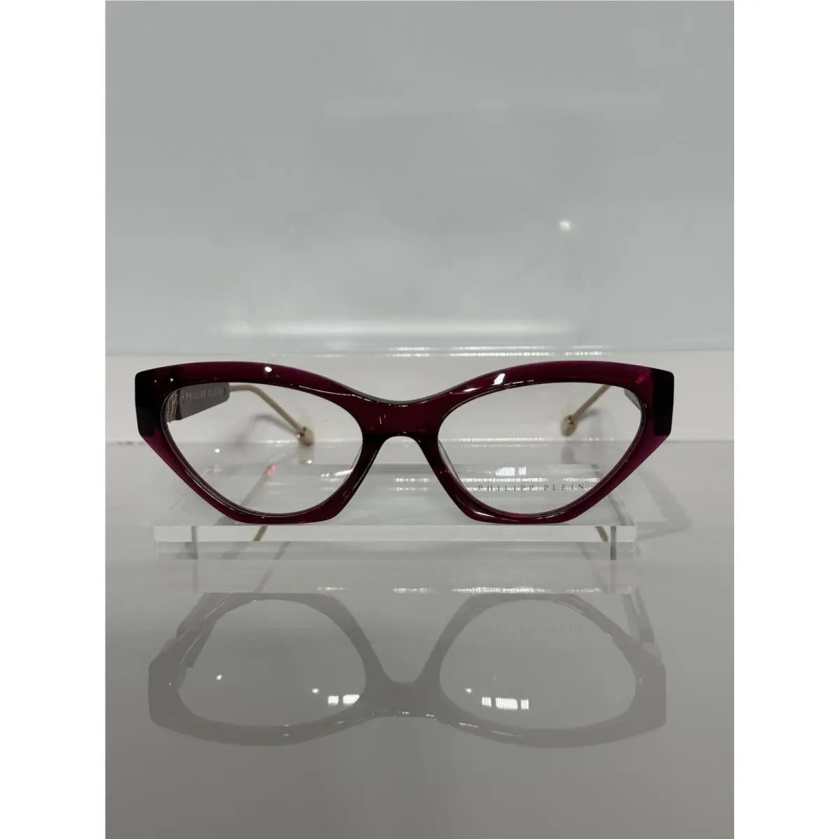 Philipp Plein Queen VPP069S 09WF Crystal Burgundy Cateye Woman’s Eyeglasses