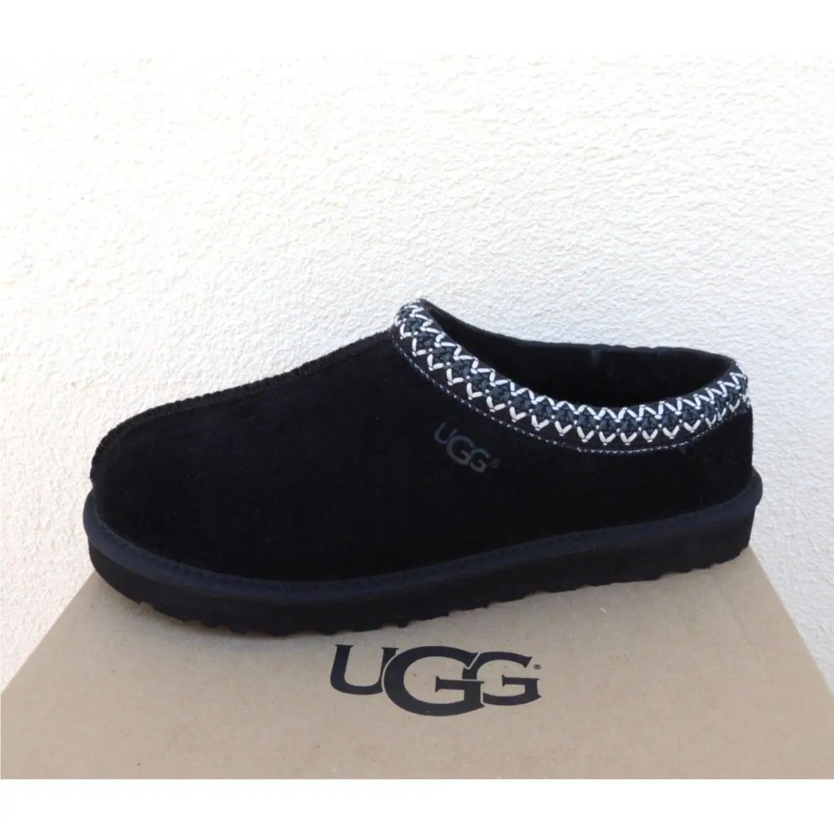 Ugg Tasman Black Suede/ Sheepwool Slippers Shoes Men US 13/ Eur 46