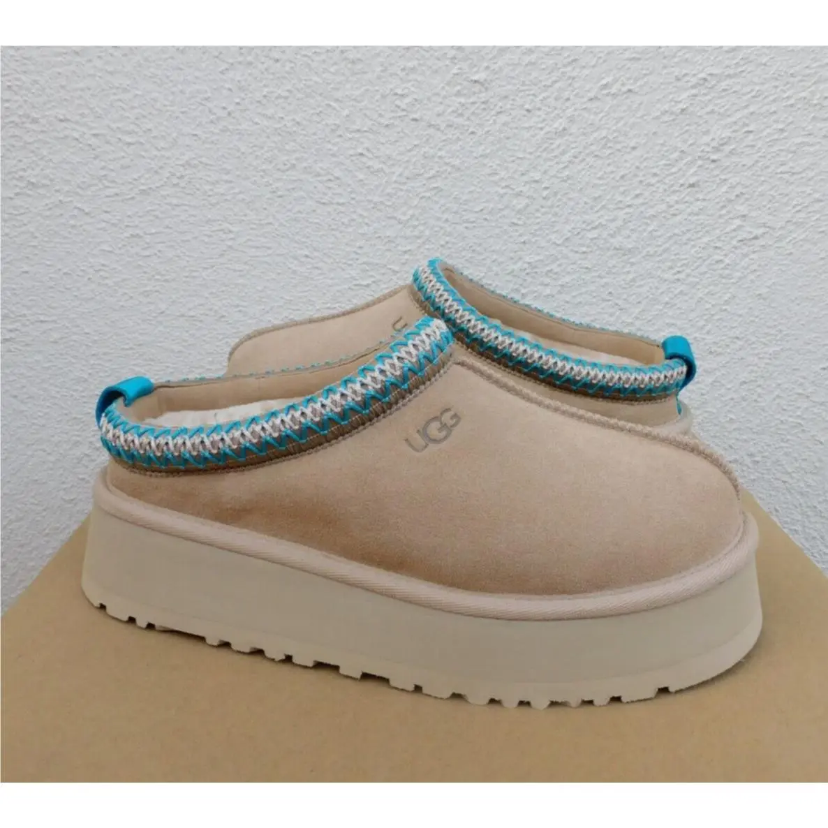 Ugg Tazz Driftwood Suede Platform Slippers Shoes Women US 10/ Eur 41