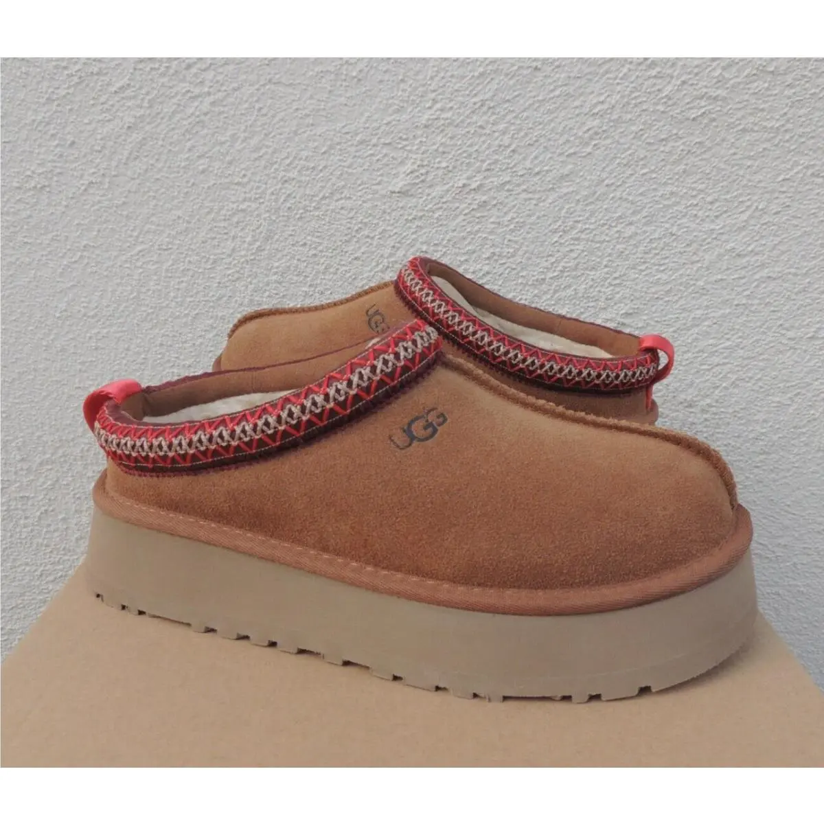 Ugg Tazz Chestnut Suede Platform Slippers Shoes Women US 8/ Eur 39