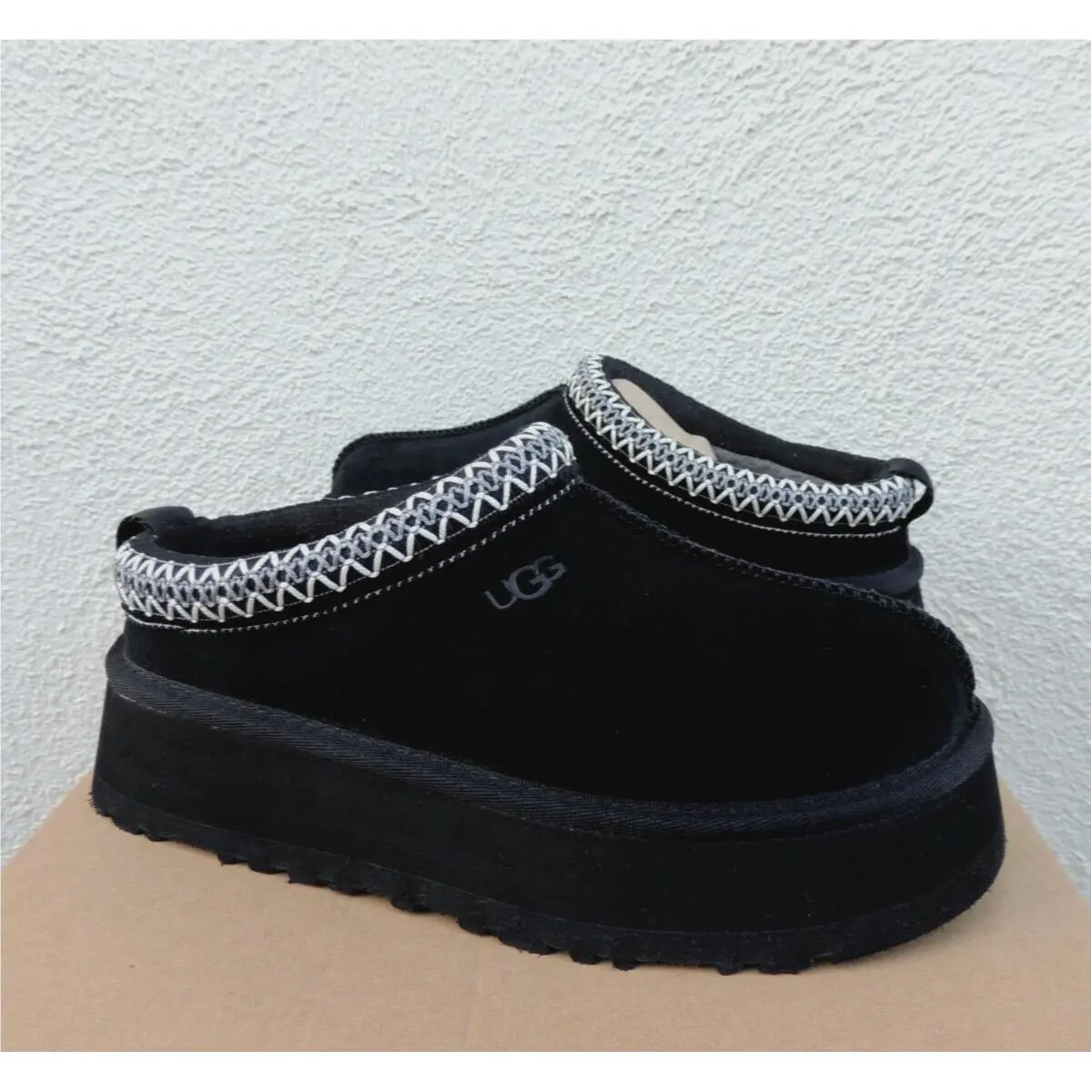 Ugg Tazz Black Suede Platform Comfort Slippers Shoes Women US 11/ Eur 42