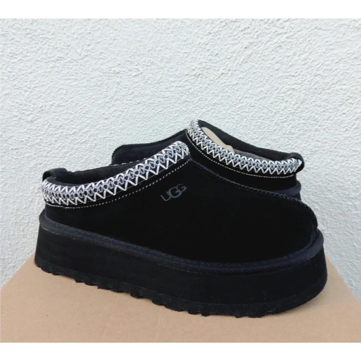 Ugg Tazz Black Suede Platform Comfort Slippers Shoes Women US 10/ Eur 41