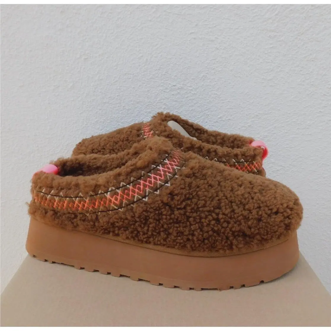 Ugg Tazz Ugg Braid Sheepskin Platform Slippers Shoes Women US 6/ Eur 37