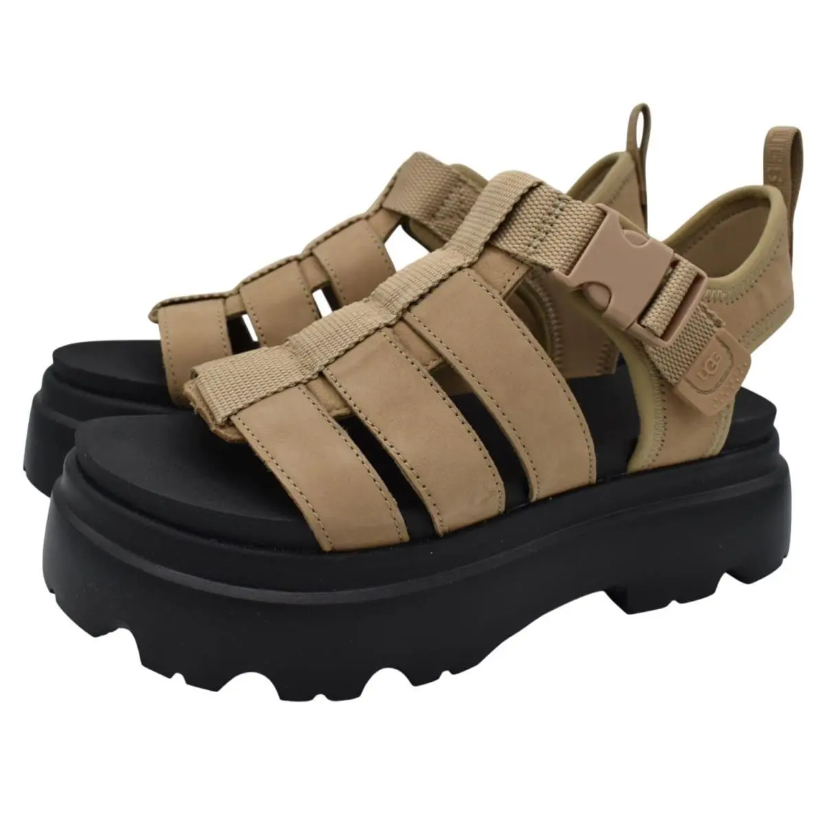 Ugg Womens Size 10 Cora Sand Buckle Fisherman Platform Sandals Shoes