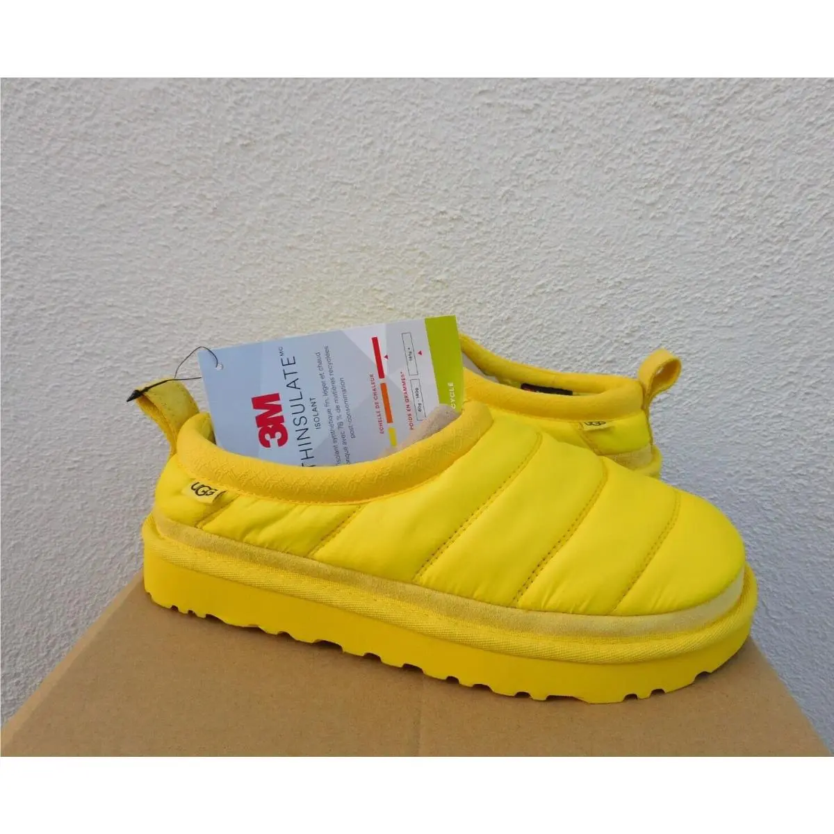 Ugg Tasman Lta Canary Polyester Puff Wool Slippers Shoes Women US 9/ Eur 40