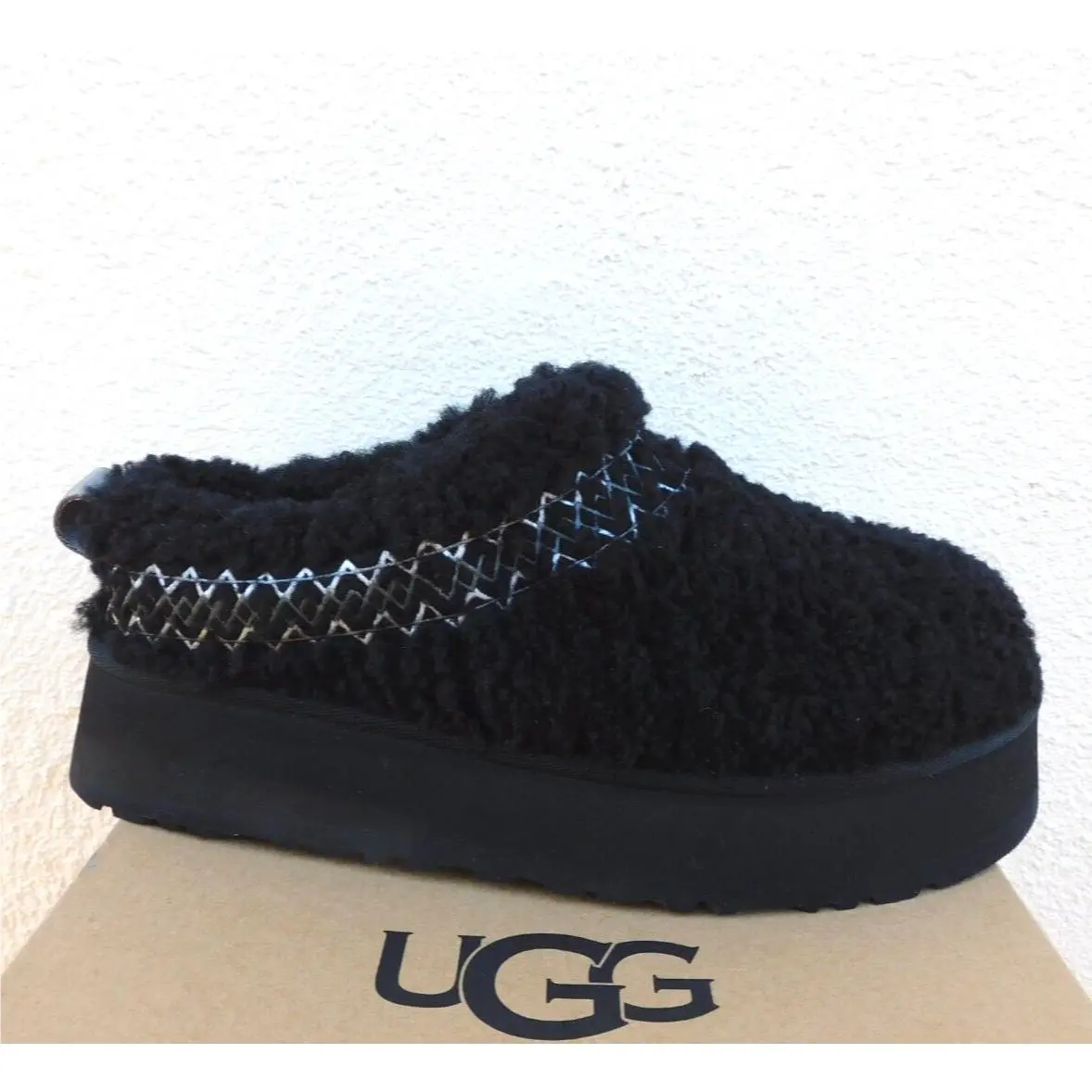 Ugg Tazz Ugg Braid Sheepskin Platform Slippers Shoes Women US 7/ Eur 38