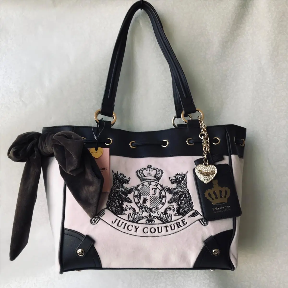 Juicy Couture Classic Scottie Dogs Tote Bag Chiffon Pink