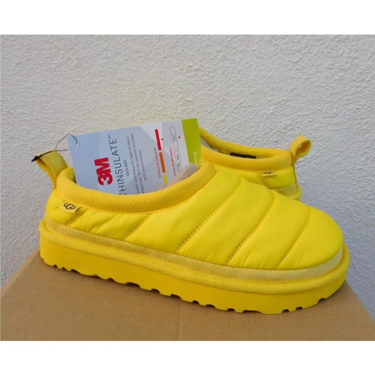 Ugg Tasman Lta Canary Polyester Puff Wool Slippers Shoes US 12/ Eur 43