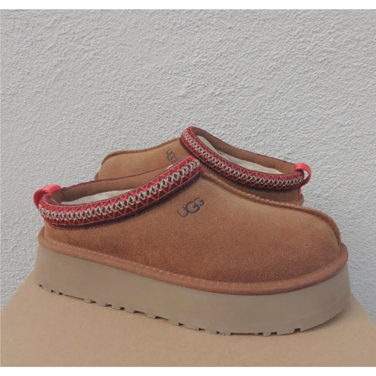 Ugg Tazz Chestnut Suede Platform Slippers Shoes Women US 11/ Eur 42