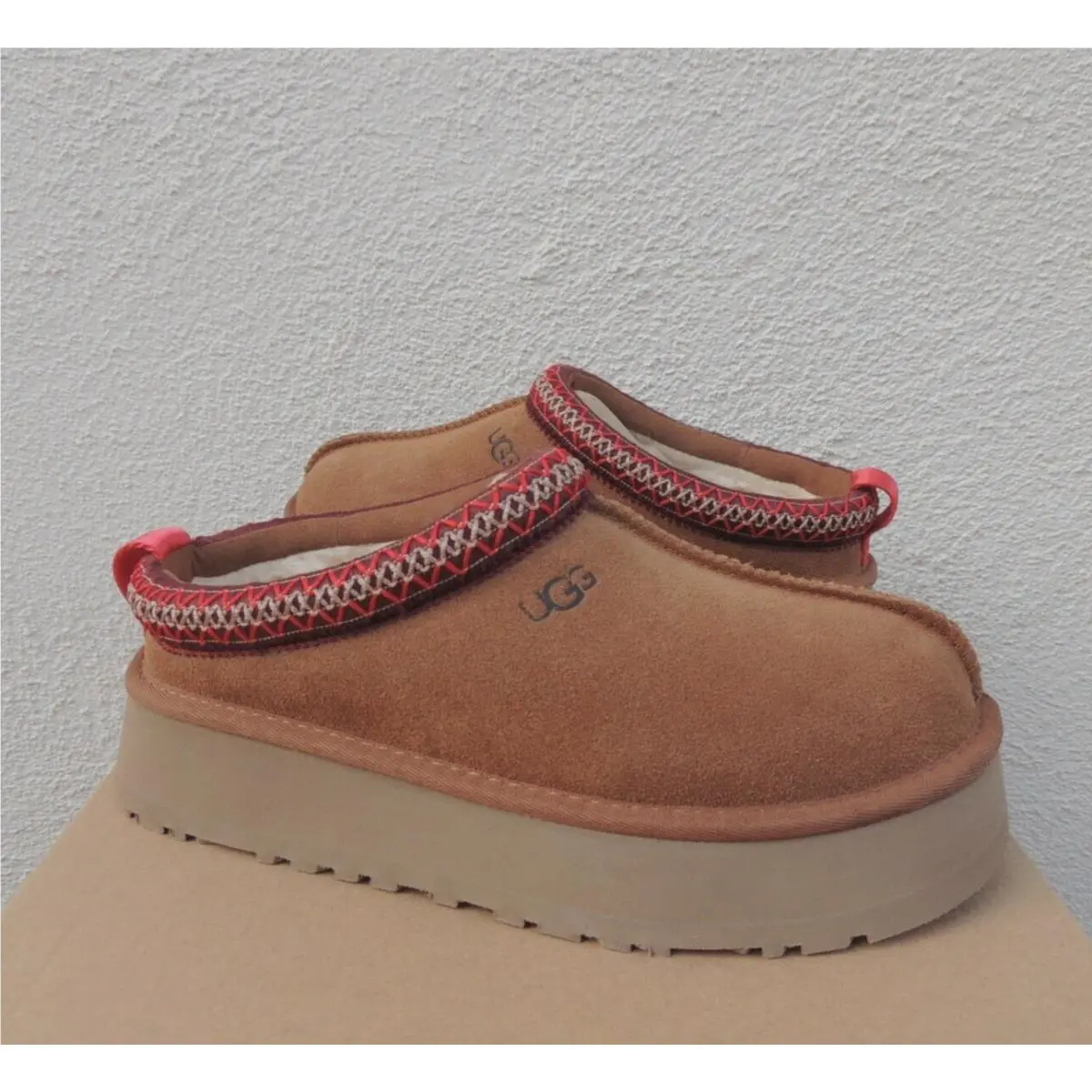 Ugg Tazz Chestnut Suede Platform Slippers Shoes Women US 10/ Eur 41