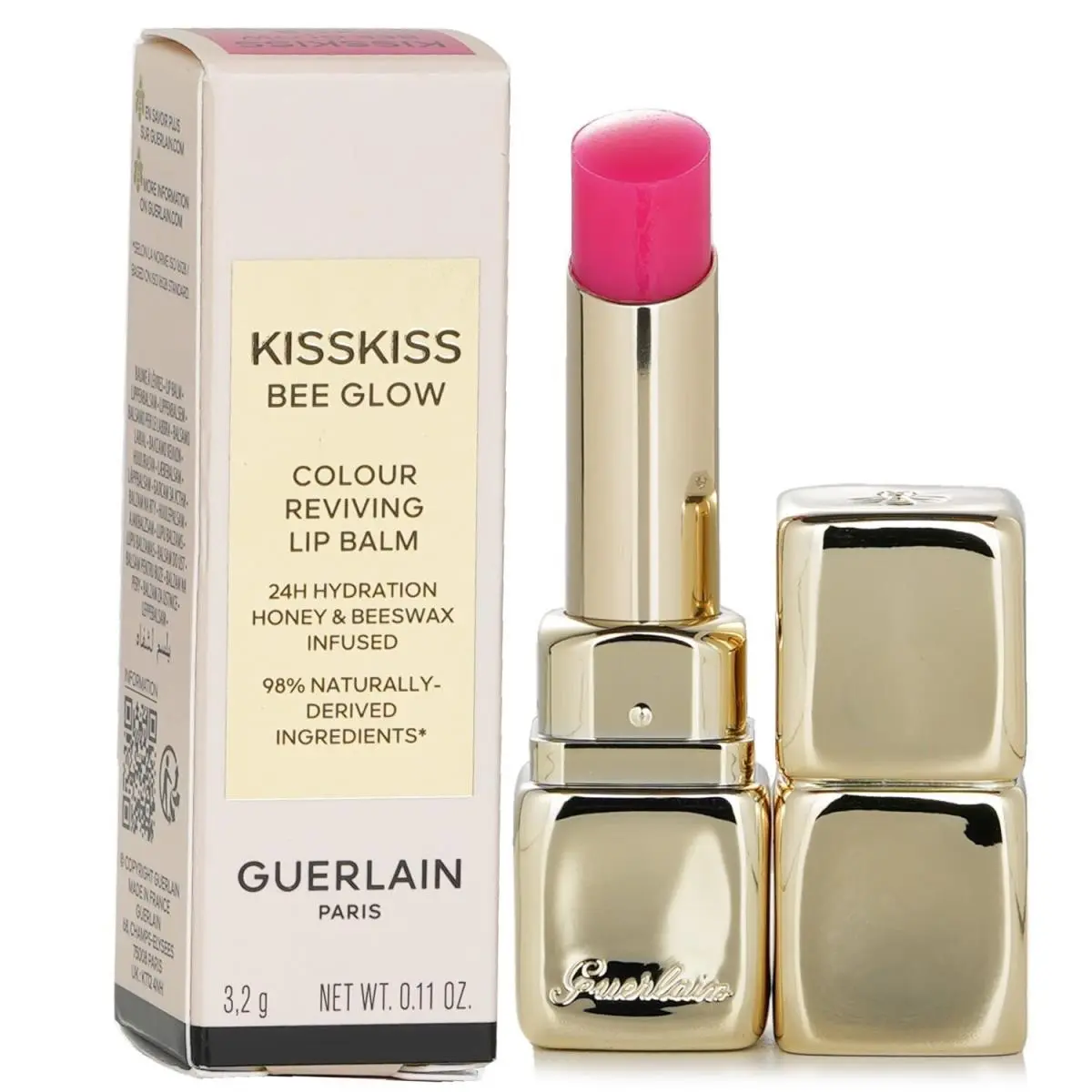 Guerlain Kisskiss Bee Glow 458 Pop Rose Glow Colour Reviving Lip Balm