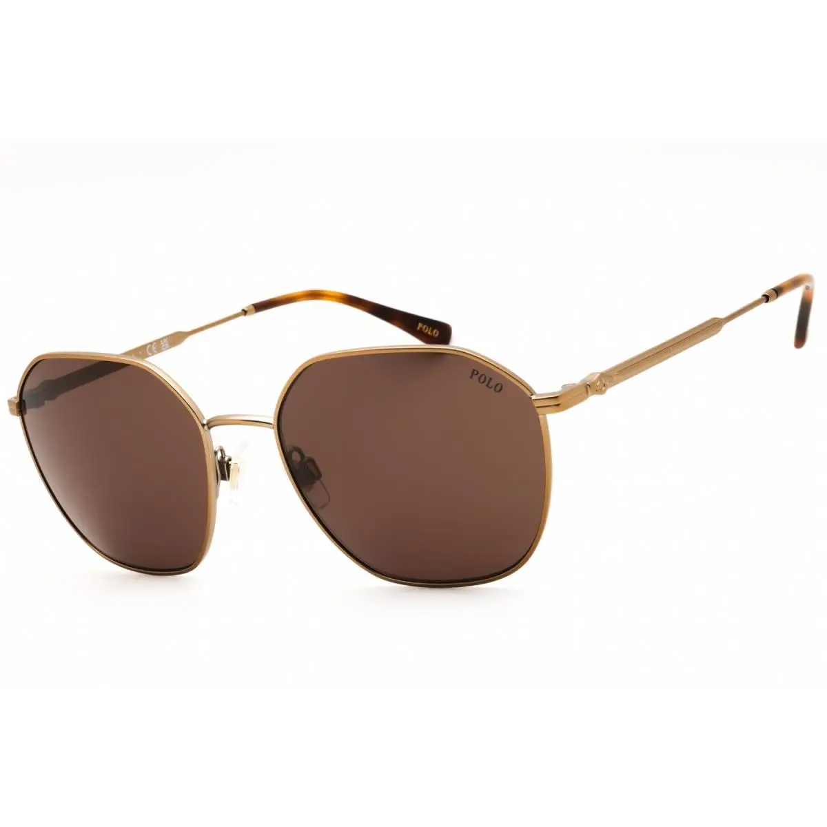 Polo Ralph Lauren PH3160 944973 Sunglasses Gold Frame Dark Brown Lenses 56mm