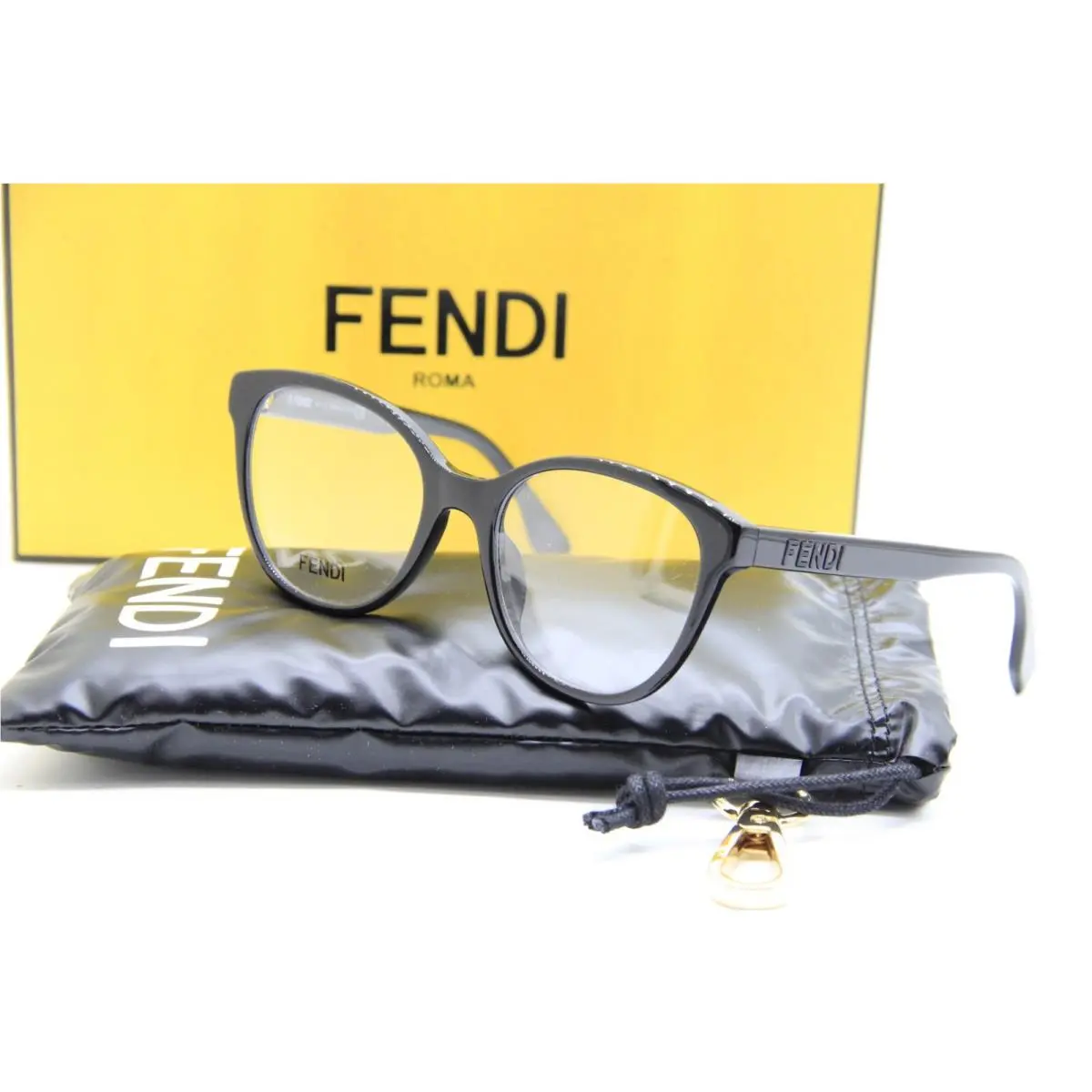 Fendi FE 50024I 001 Black Eyeglasses W Case 52-18