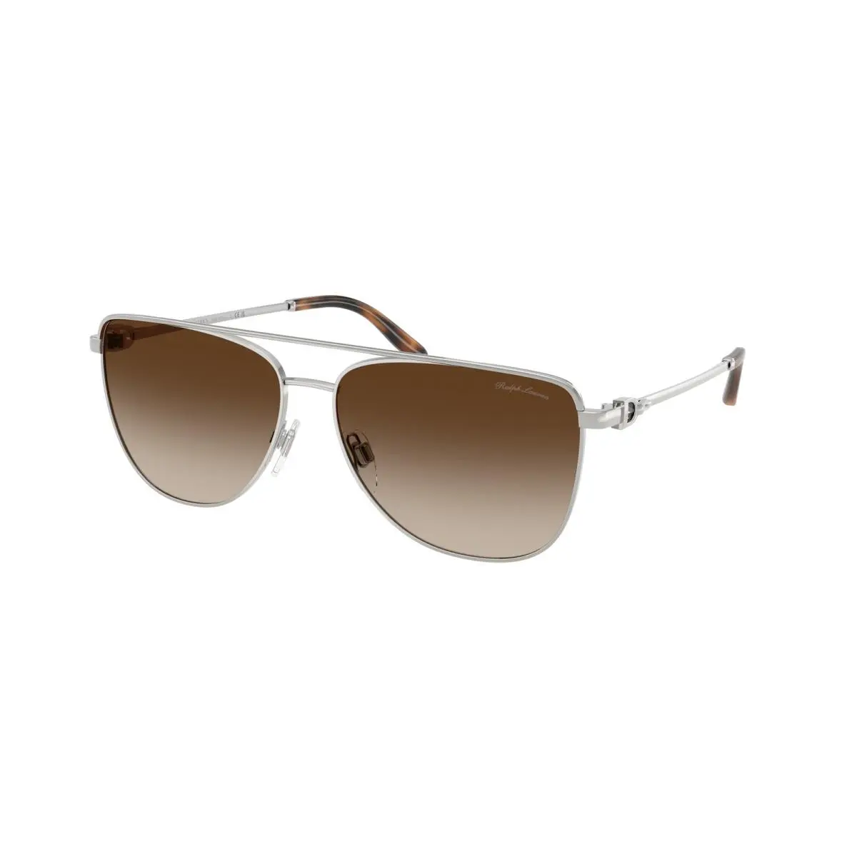 Ralph Lauren RL7096 900113 Shiny Silver Gradient Brown 59 mm Women`s Sunglasses