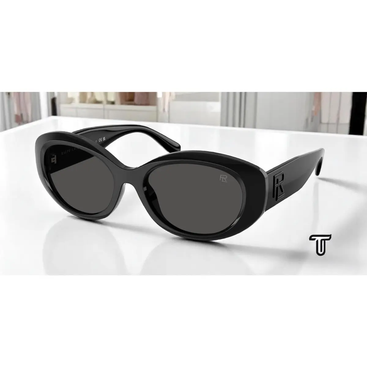 Ralph Lauren RL8232U 500187 Black Grey 55 mm Women`s Sunglasses