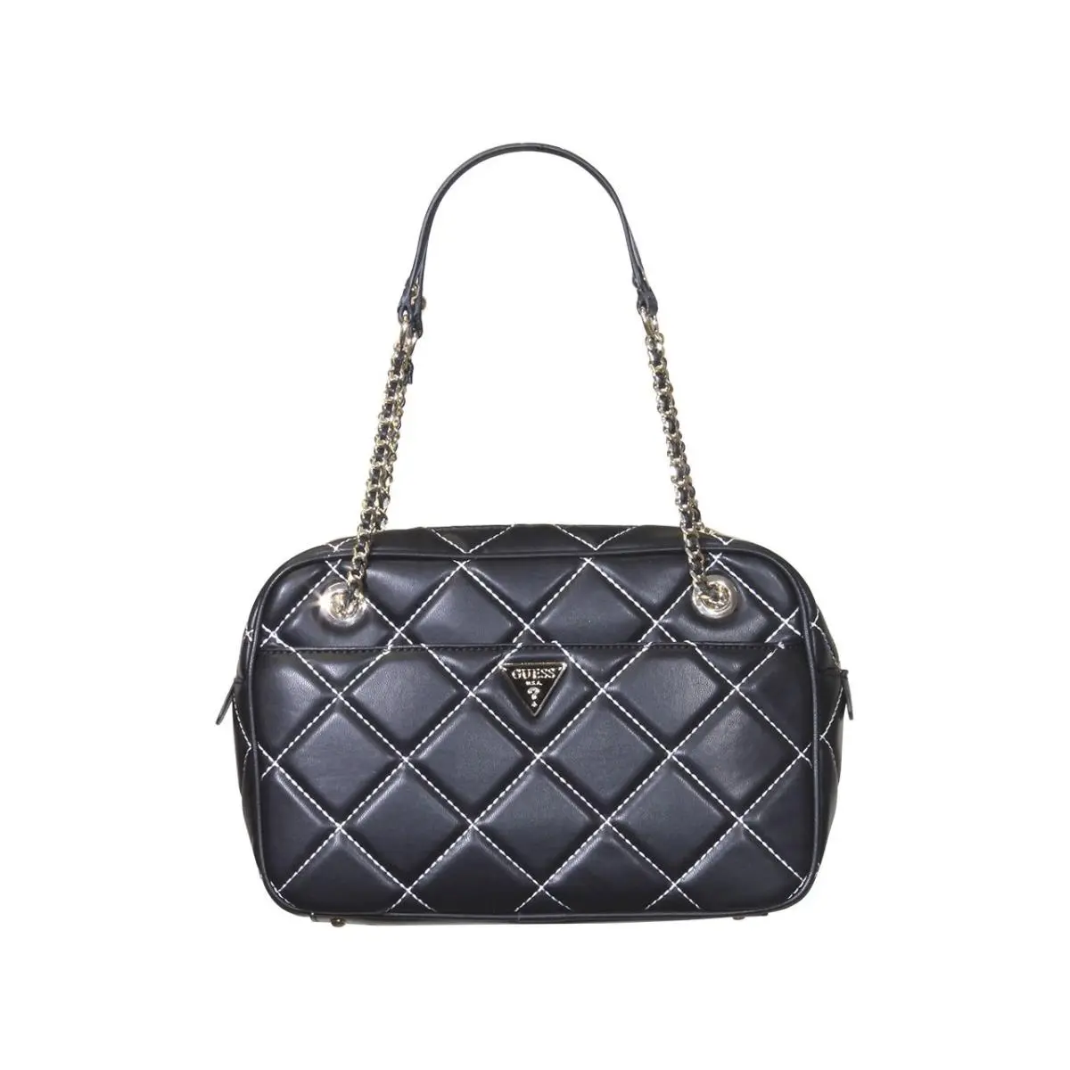 Guess Women`s Cessily QC767918 Handbag Top Zip Shoulder Purse Bag Black Multi