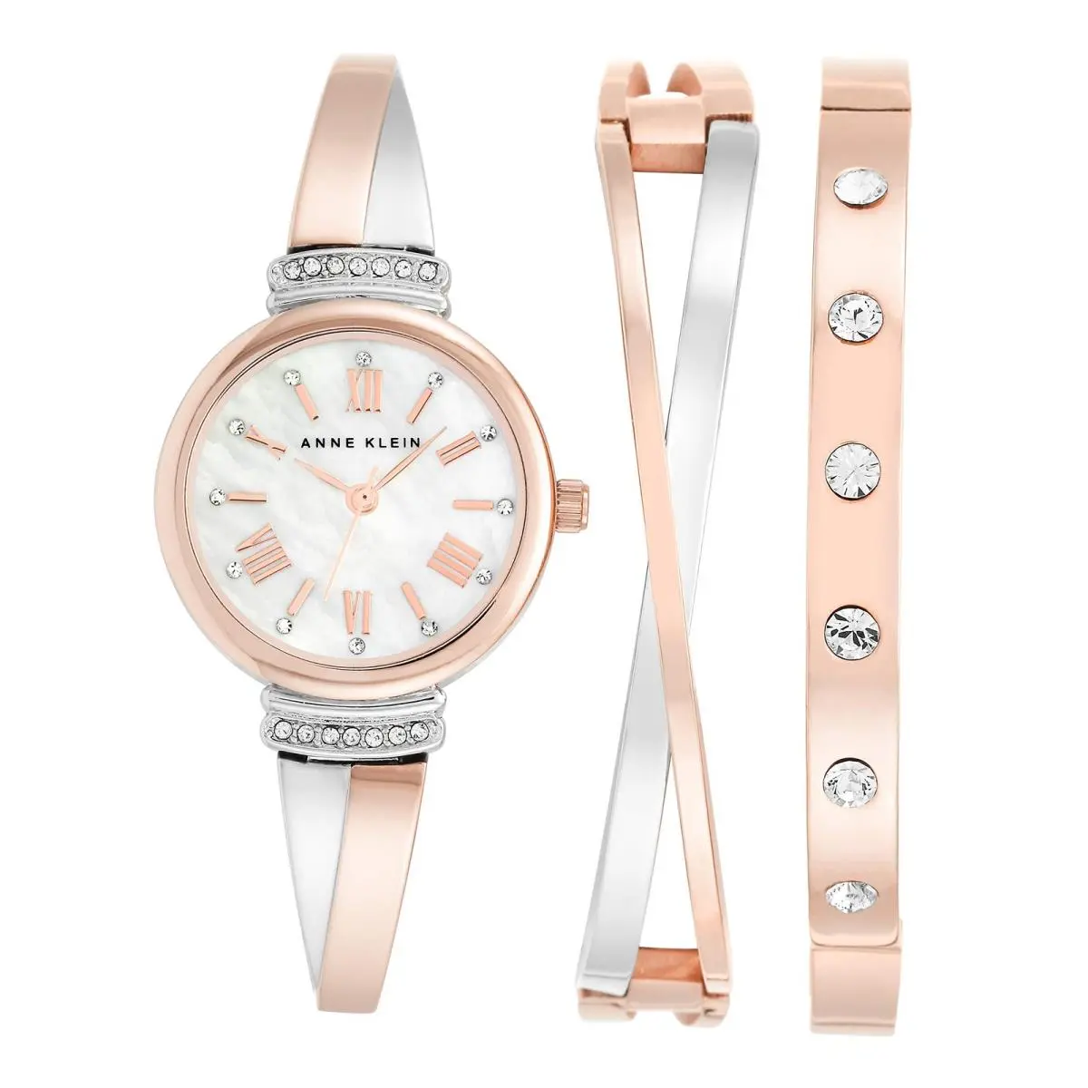 Women`s AK/2245RTST Premium Crystal Accented Rose Gold/silver by Anne Klein