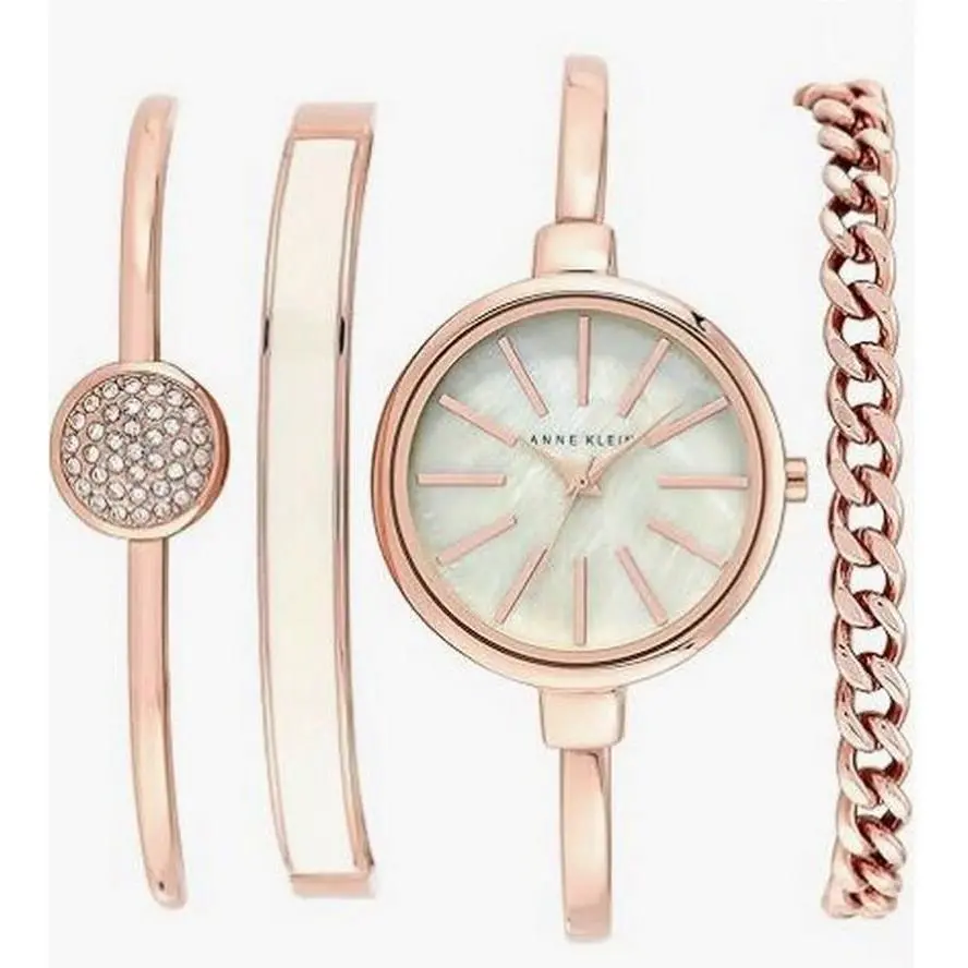 Anne Klein Women`s AK/1470RGST Bangle Watch and Bracelet Set