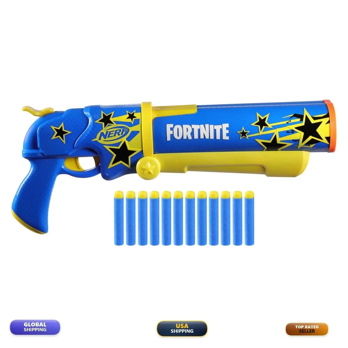 Nerf Fortnite Half Tone Hero Blaster with 12 Elite Darts