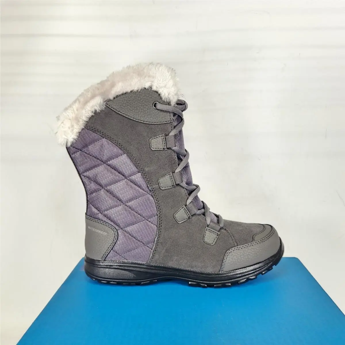 6.5 Women - Columbia Ice Maiden II - Shale / Dark Raspberry Waterproof Insulated