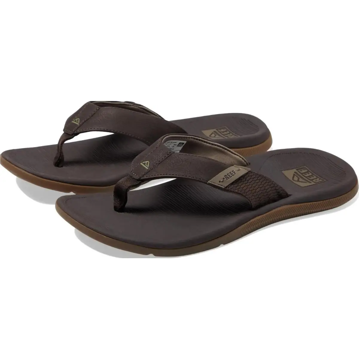 Man Reef Santa Ana High Arch Support Flip Flop Sandal CI4651 Brown