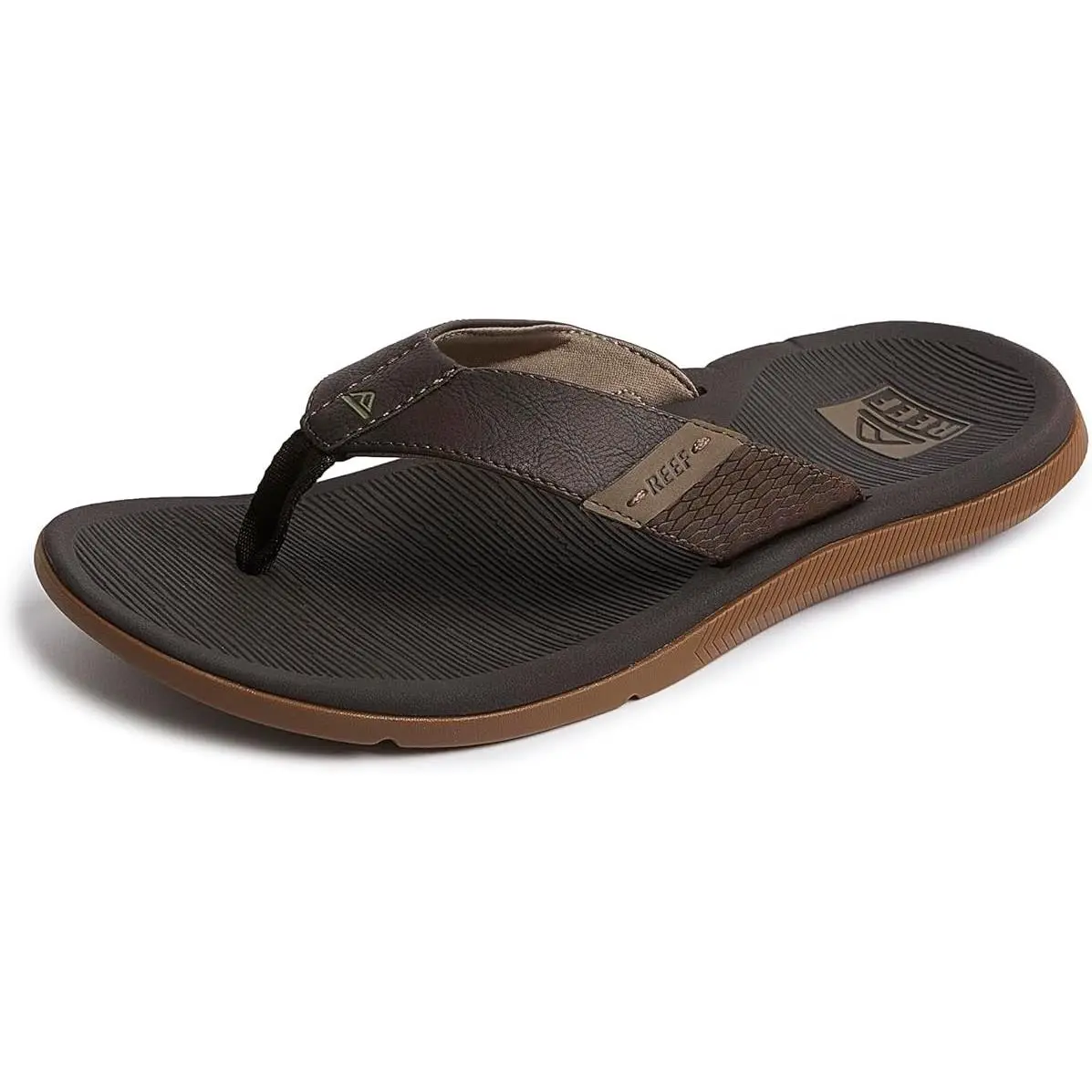 Man Reef Santa Ana High Arch Support Flip Flop Sandal CI4651 Brown