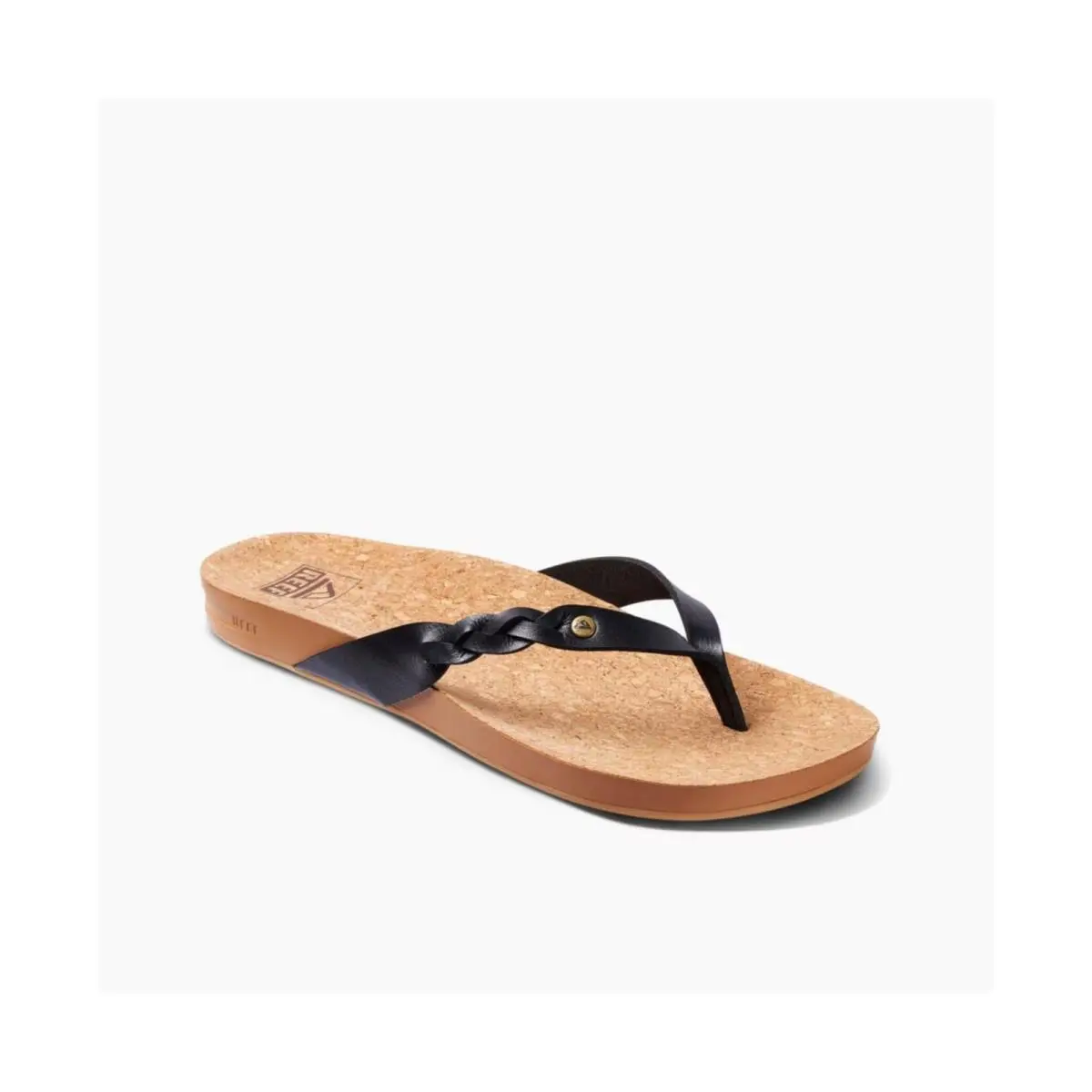 Women`s Reef Cushion Court Twist Flip Flop Sandal Black