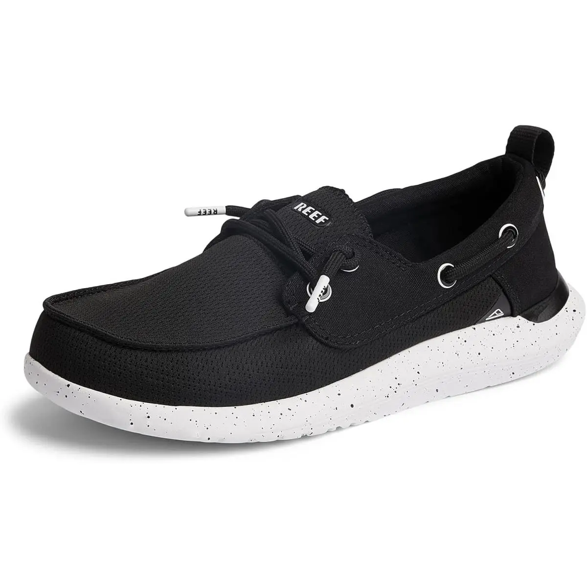 Reef Men`s Swellsole Pier Boat Shoes - Black Mesh