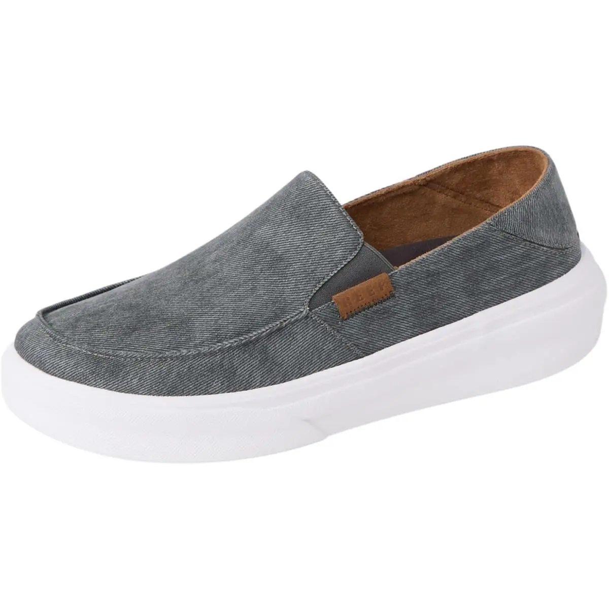 Reef Men`s Swellsole Pacific Shoe Durable Washed Canvas Lightweight Soft Cush - Smoke Grey