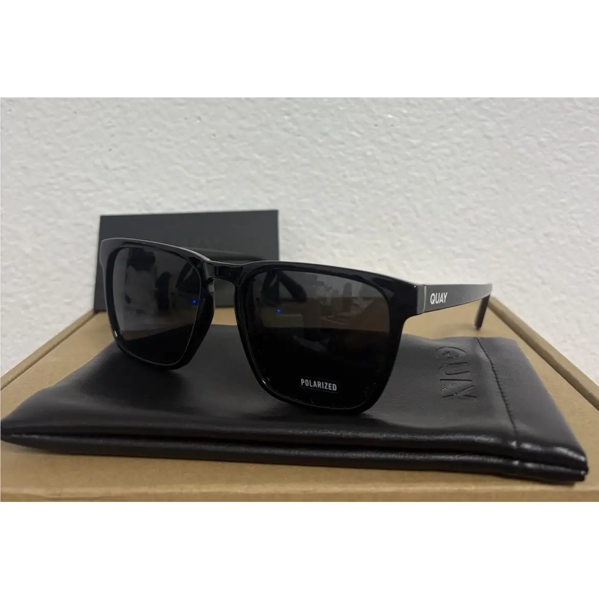 Quay Women’s Unplugged Sunglasses Color Black Frame/black Polarized Lens