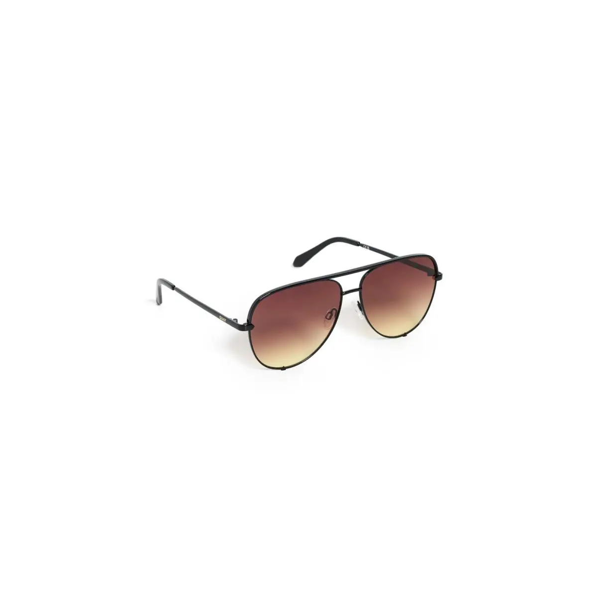 Quay Women`s High Key Extra Large Sunglasses Black/brown Yellow One Size