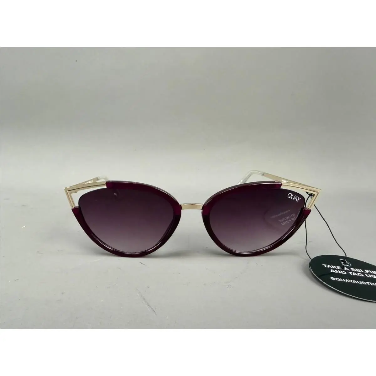 Quay Australia Hearsay Cat Eye Luxury Designer Sunglasses 111 Rose