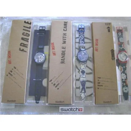 Swatch Artist Set OF 3 in Plexiglass Tempo Libero Moonchild Roboboy X-rare
