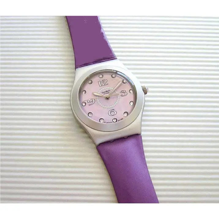 Sparkling Wine Gorgeous Purple/pink Hues Irony Medium Swatch Watch Nib-rare - Pink, Purple