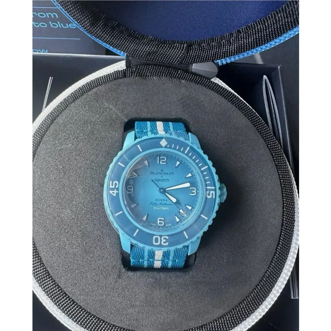 Blancpain X Swatch Fifty Fathoms Blue Lagoon with Receipt