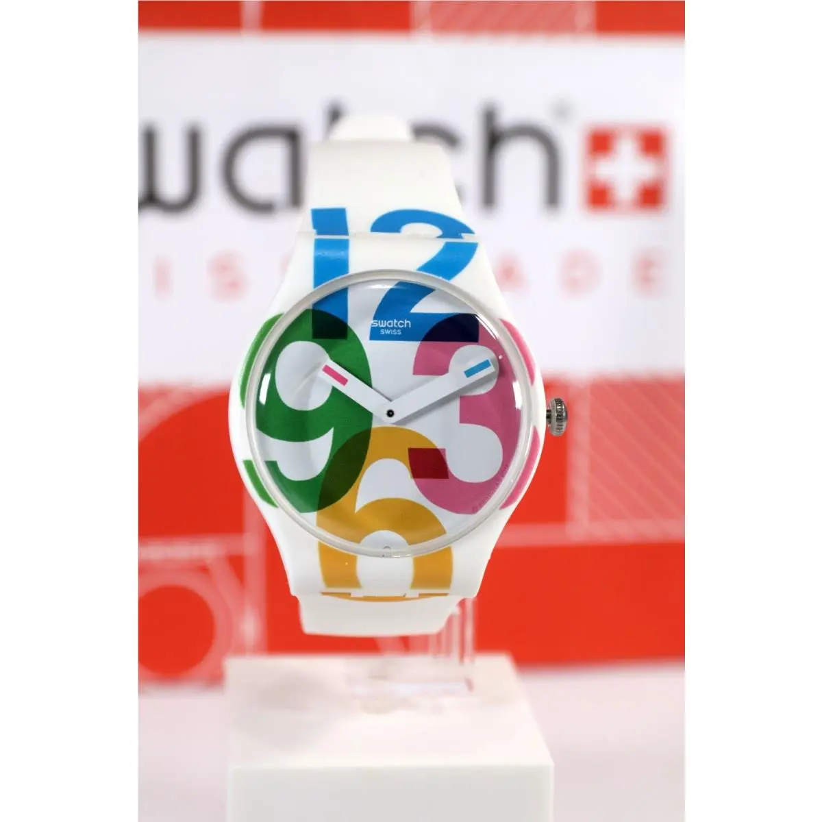 Swatch New Gent Limited Swatch Swiss Made White Colored Numbers SUOW117 Gent 41MM Oversize N