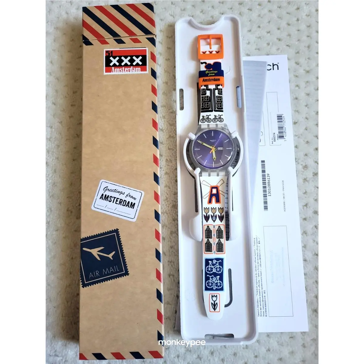 Swatch Tulips From Xxx Amsterdam Exclusive Destination Watch SUOZ714 Rare