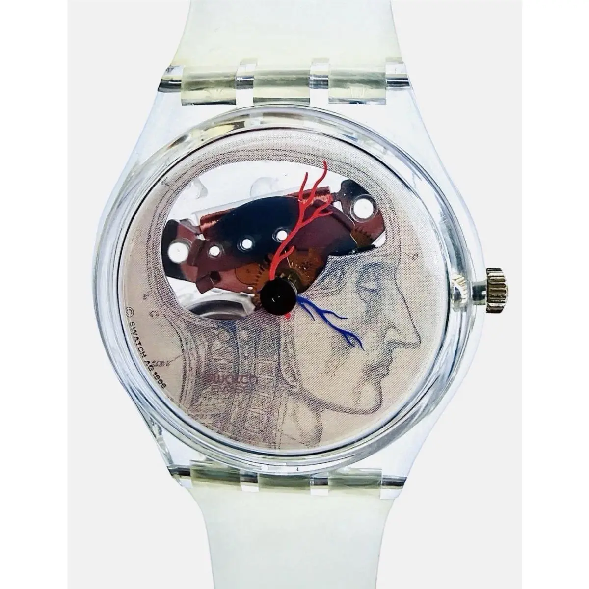 Vintage  Watch Ticking Brain GK247 Hand Signed By Jo Whaley Rare Swiss Nos by Swatch