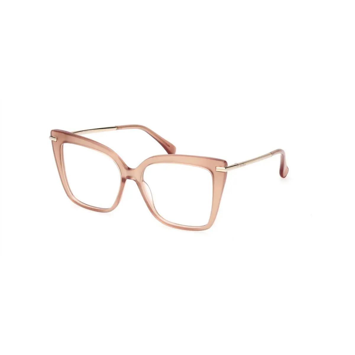 Maxmara MM5144 045 Acetate Light Brown Gold Cat Eye Eyeglasses Women’s Frame