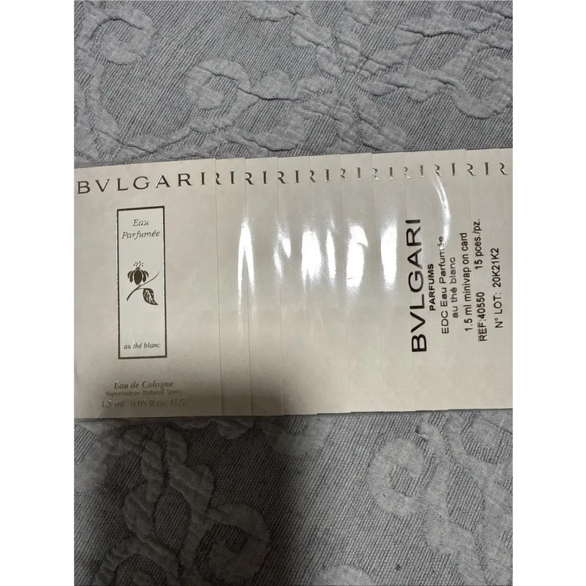 Lot X15 Bvlgari Eau Parfumee Au The Blanc Eau de Cologne Sample Spray .06 fl oz
