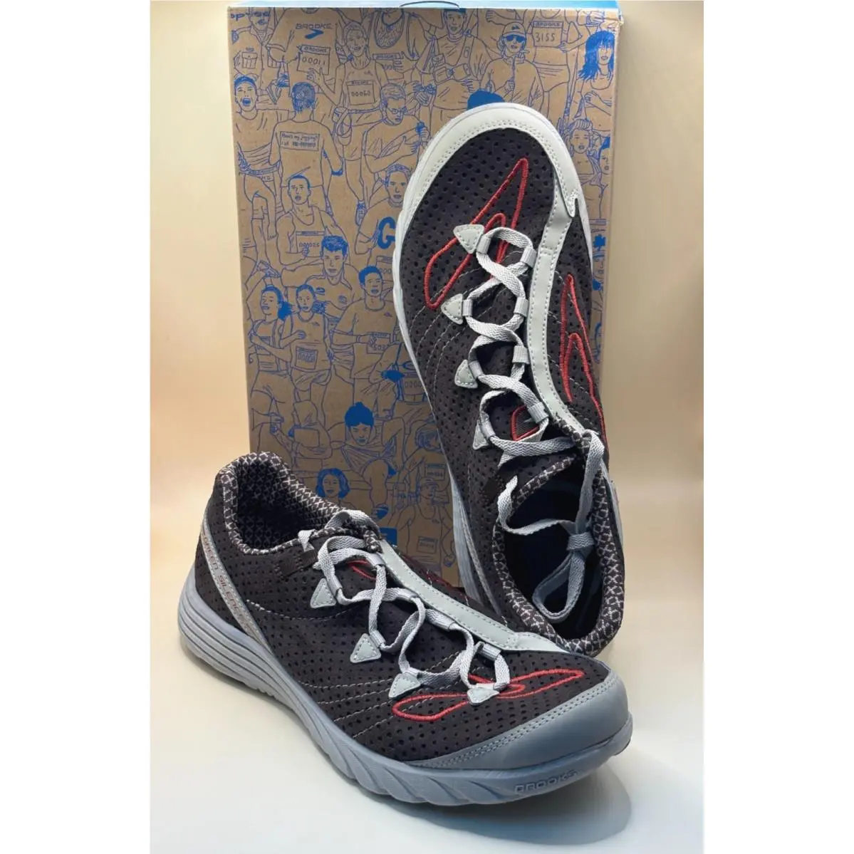 Brooks Green Silence 110096 1D 069 Java/stone Men`s Running Shoes Medium S:9.5