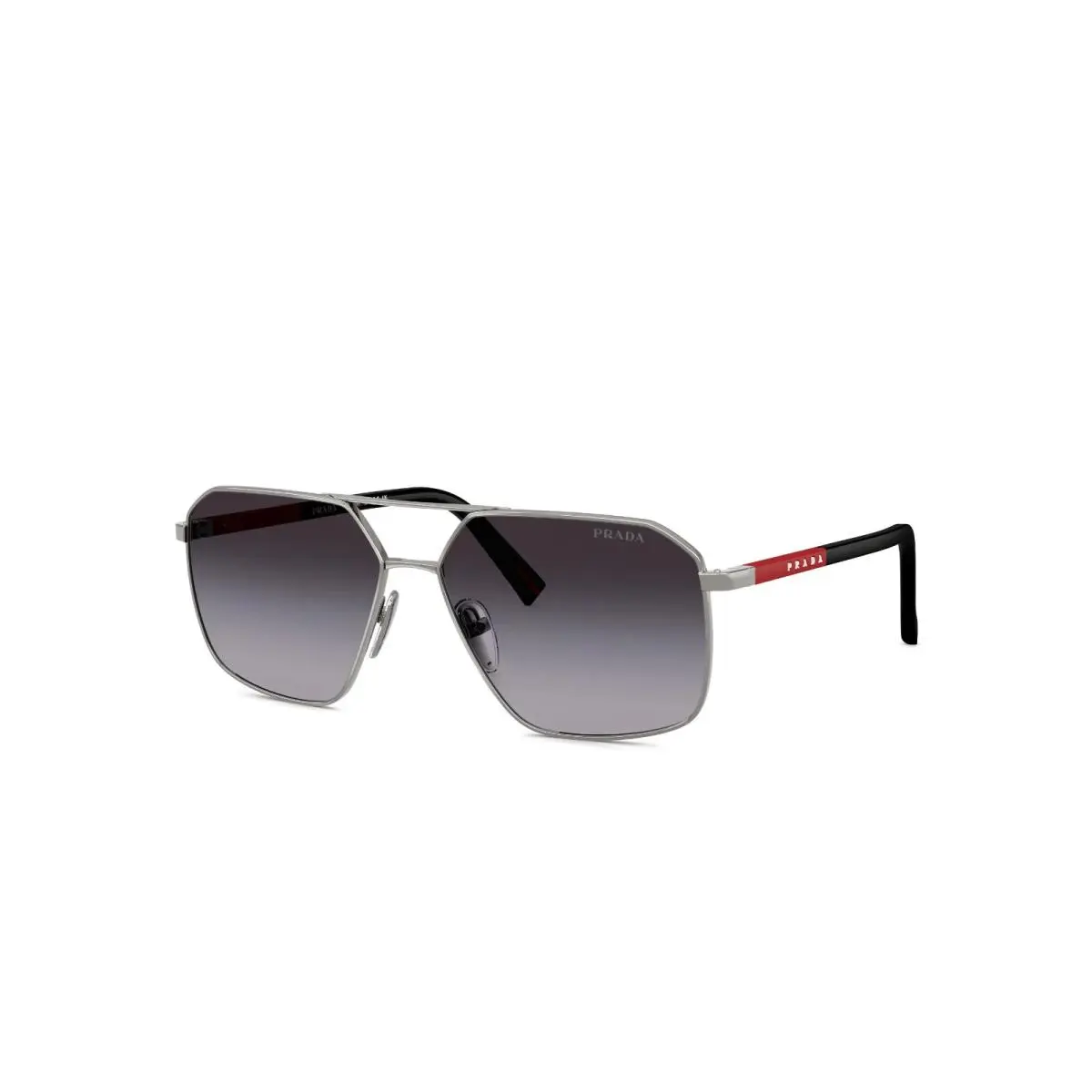 Prada Linea Rossa Sunglasses Metal Frame PS55WS 1BC06G 60 Silver Black Grey