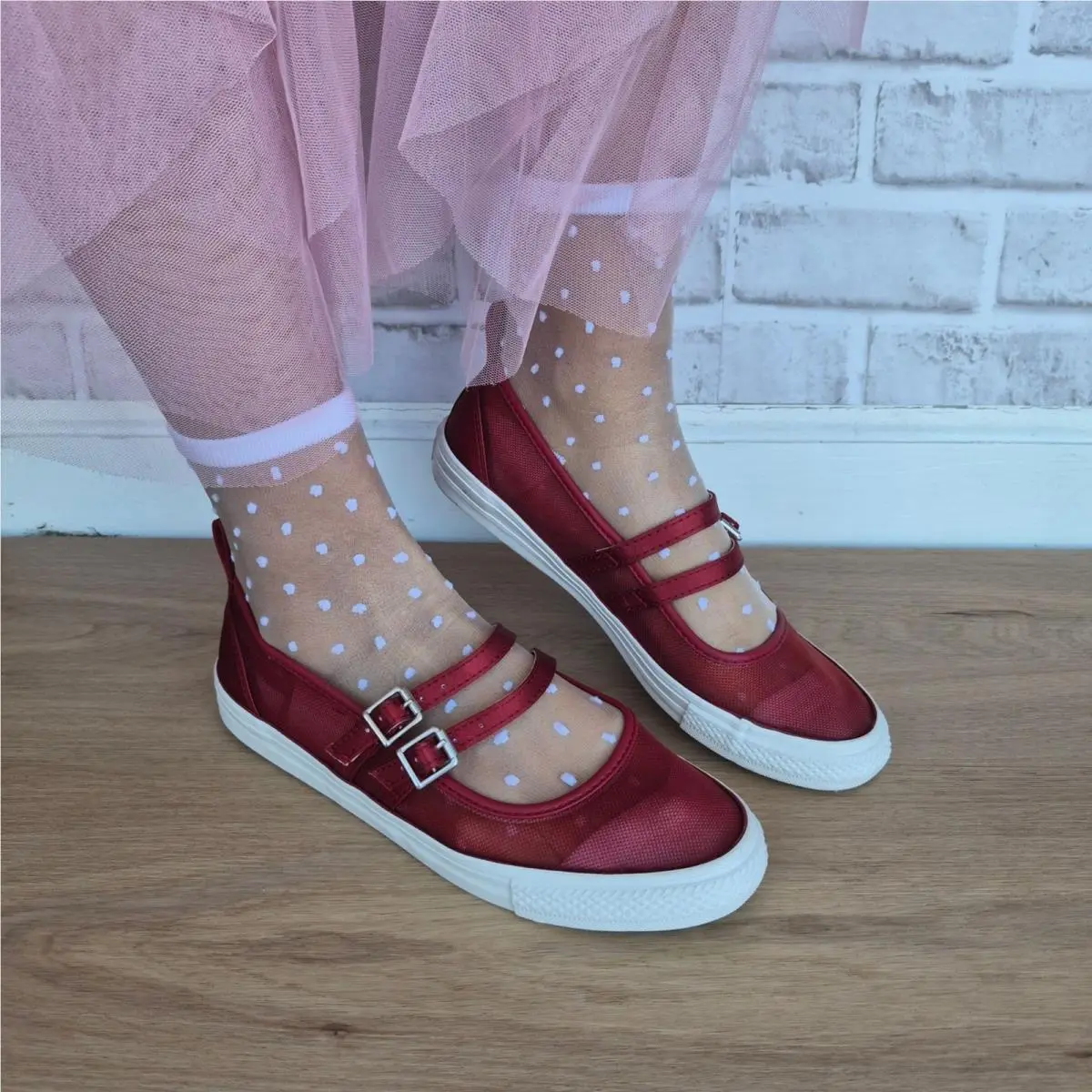 ⭐converse Chuck Taylor All Star Dainty Mary Jane 7 Womens Mesh Park Red A17483F⭐