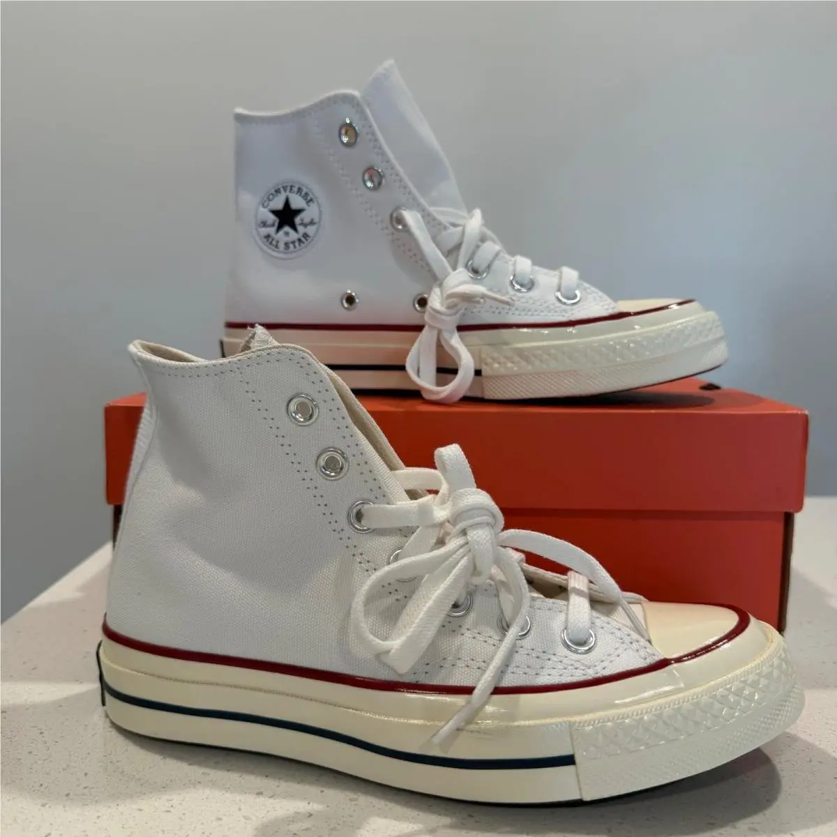 Converse Chuck 70 Hi High Top White Garnet Egret Sneaker Mens 3.5 Women 5.5