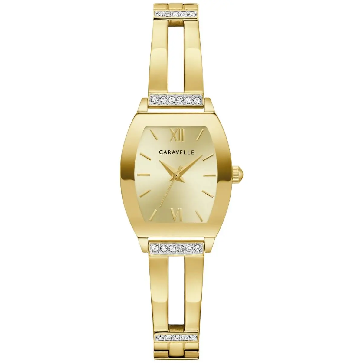Caravelle by Bulova Women`s Gold Tone Stainless Steel Crystal Accent 44L226