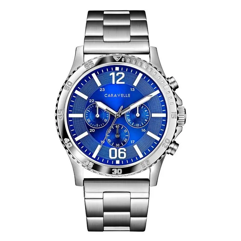 Caravelle by Bulova Men`s Sport Chronograph Quartz Silver Tone Stainless