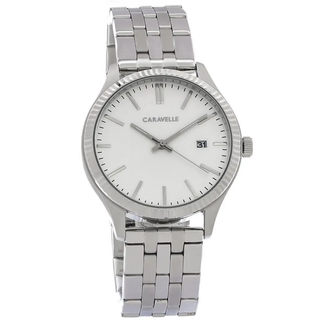 Caravelle By Bulova Men`s Silver Dial Quartz Watch 43B163