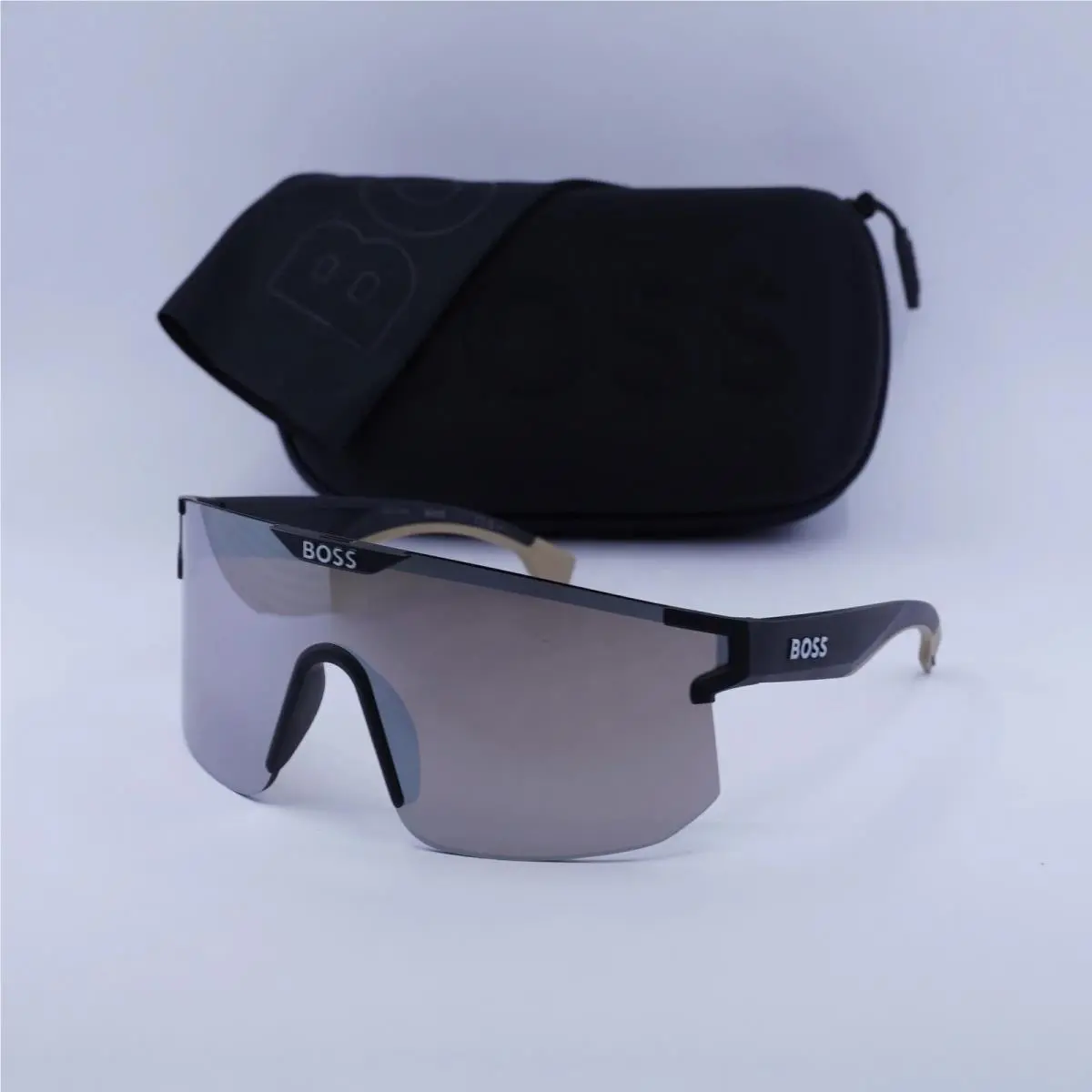 Hugo Boss 1500/S 0087 TI Matte Black Bage/silver Mirror Sunglasses 49-01-125
